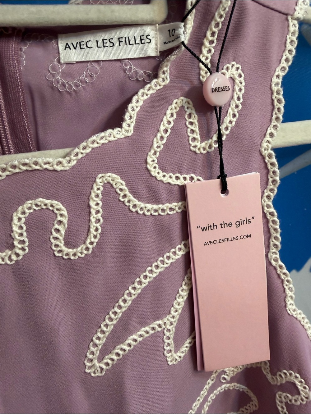 NWT Avec Les Filles Mauve Embroidered Sleeveless Dress size 10 - Picture 4 of 5